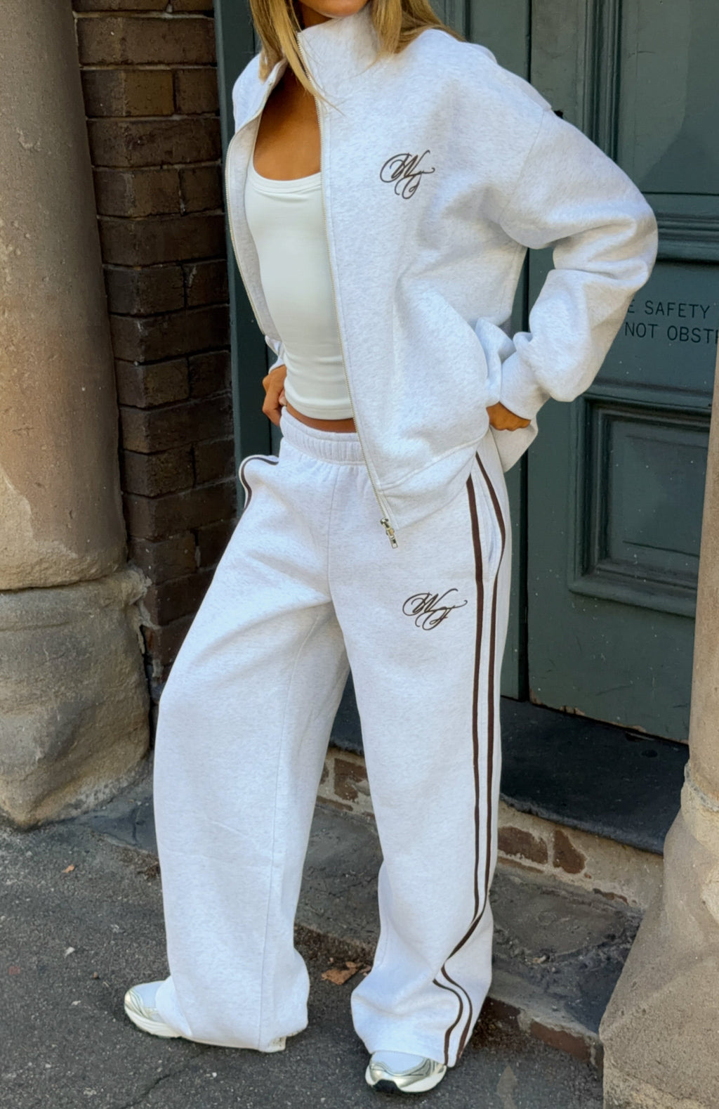 White Fox Studio 17 Raven Oversized Zip Jacket Grey Marle