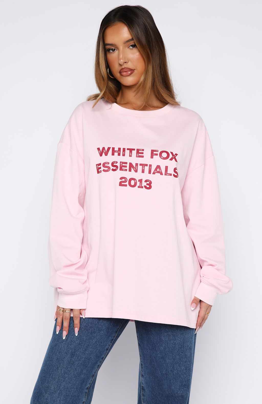 White Fox Feel The Vibe Long Sleeve Tee Posy