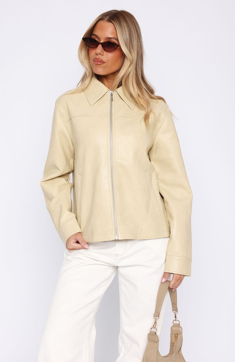 White Fox Cool City Life PU Jacket Blonde