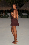 White Fox Back To Dazzle Mini Dress Chocolate