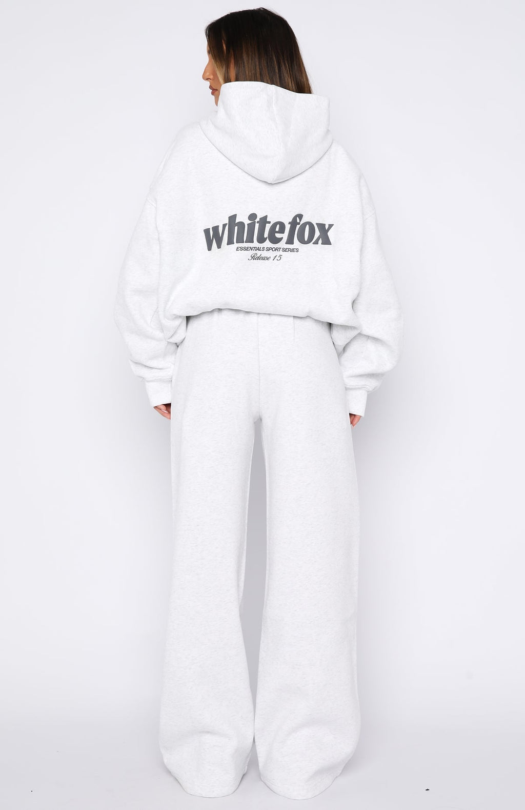 White Fox Release 15 Asalia Wide Leg Sweatpants Grey Marle