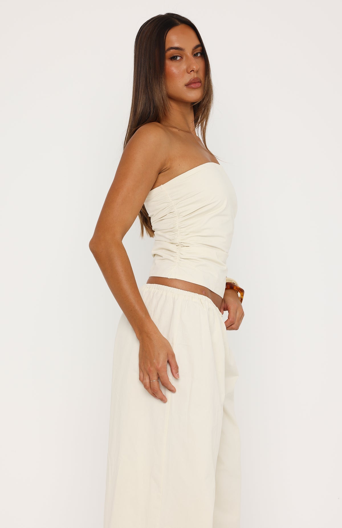 White Fox Just Like This Strapless Top Cream