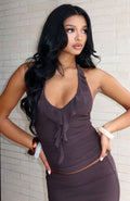 White Fox Let It Breathe Halter Top Espresso