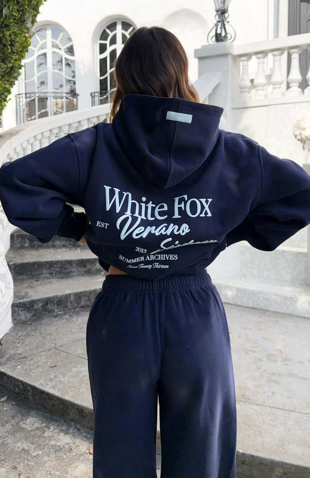 White Fox Verano Sixteen Lilia Oversized Hoodie Navy