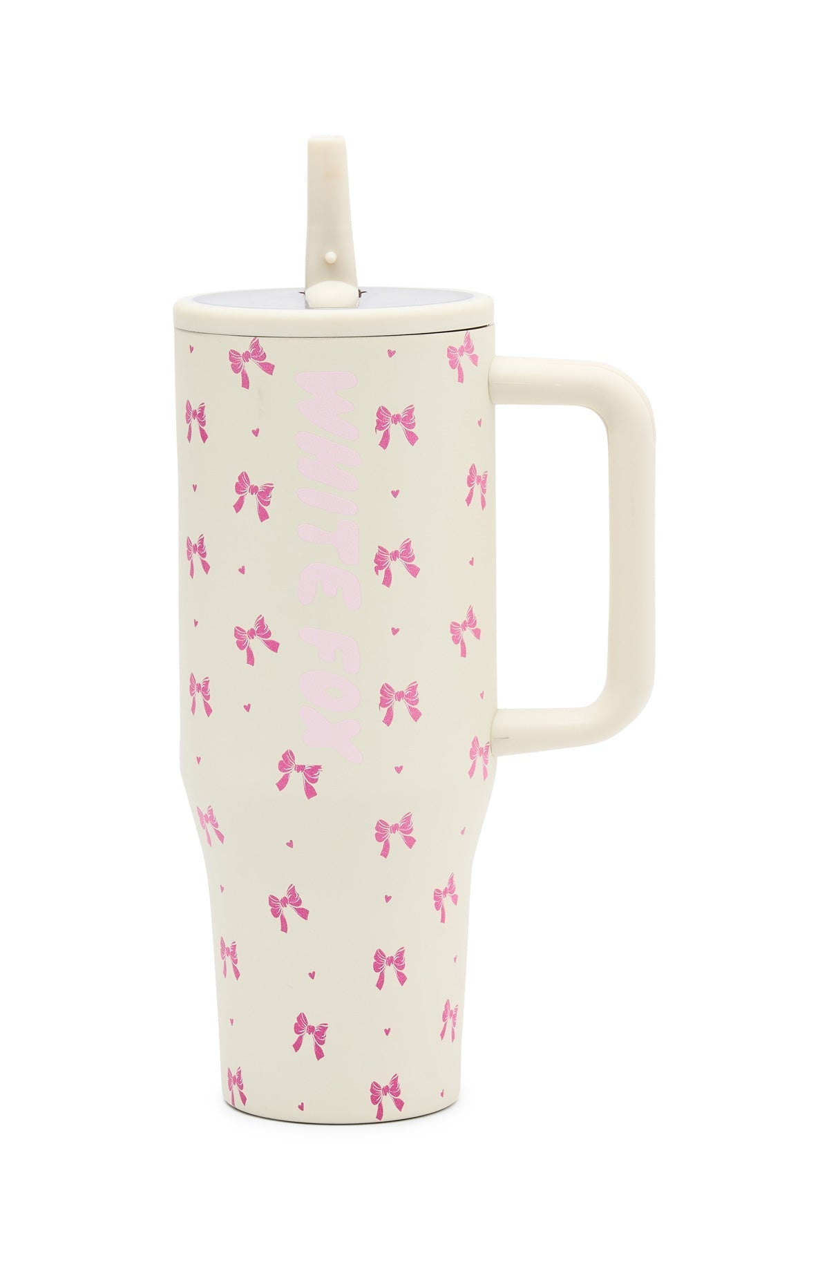 White Fox Colson Drink Bottle 1.2 Litre Cream Bows