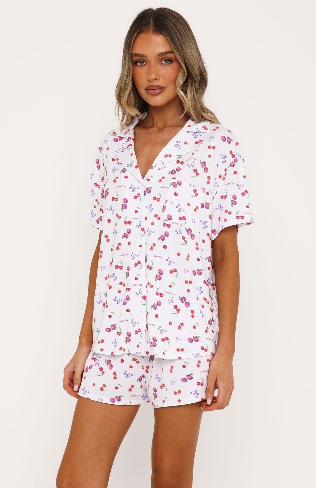 White Fox Dreamscape Printed Pyjama Set White Berries