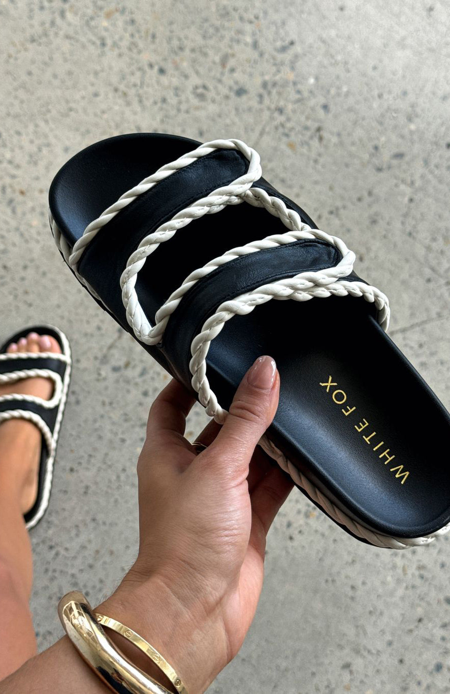 White Fox Joe Sandals Black/Cream
