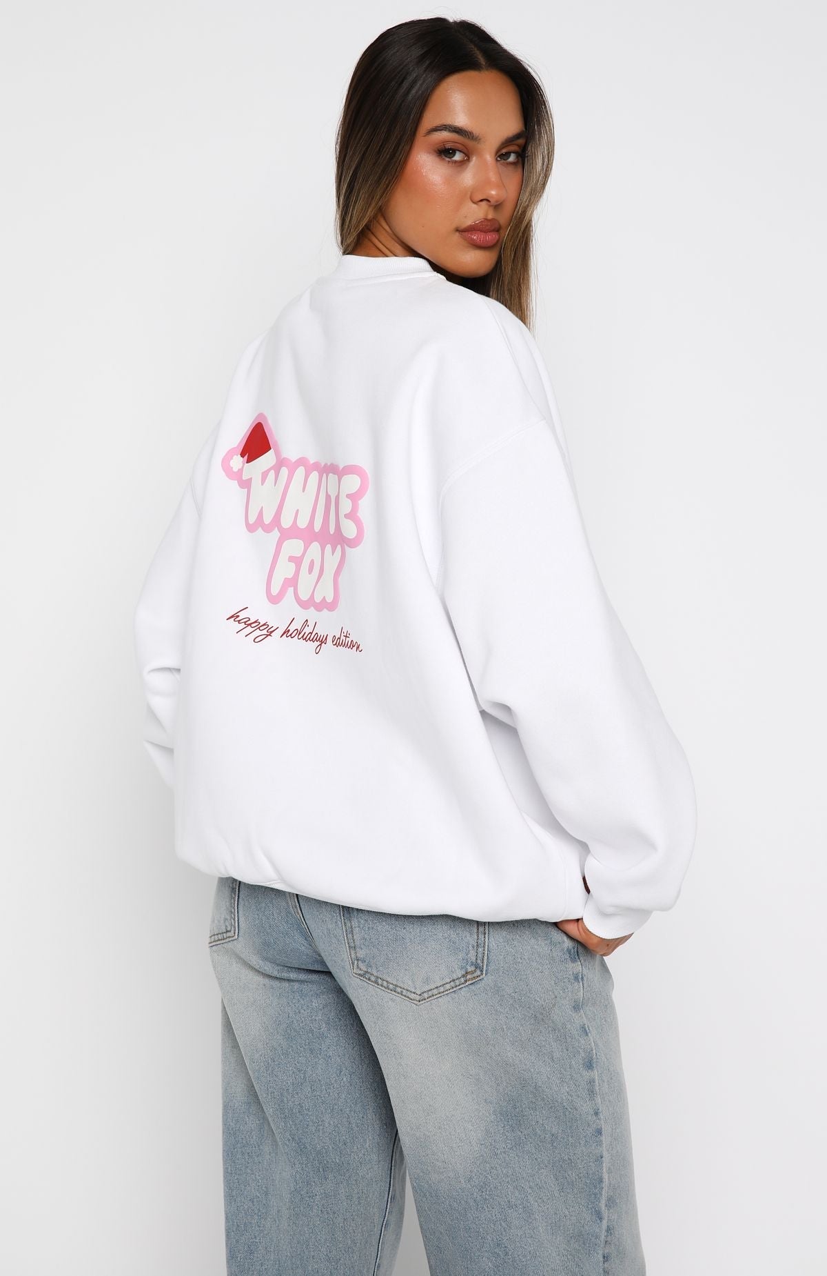 White Fox Santa Baby Oversized Sweater White
