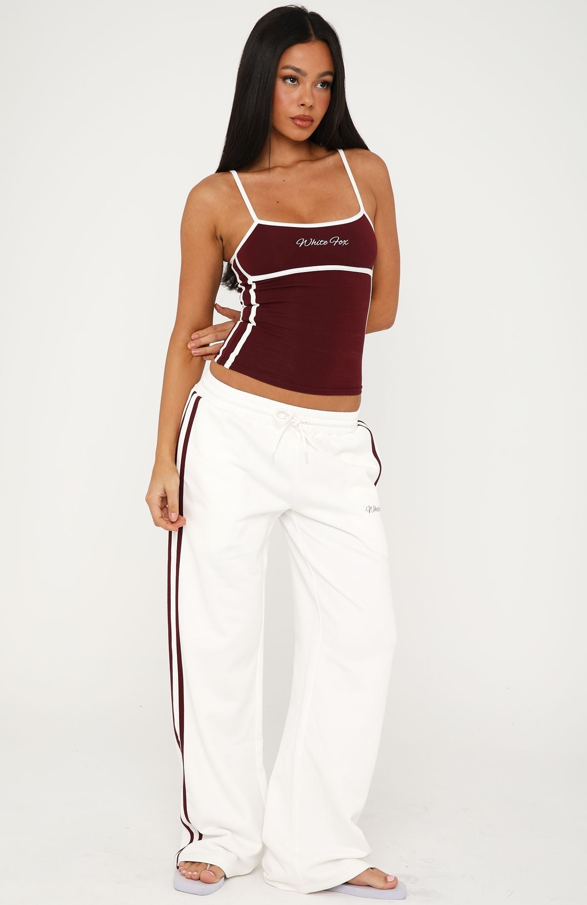 White Fox Breaking Your Heart Singlet Top Burgundy