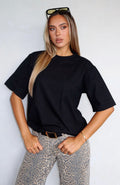 White Fox Let It Out Oversized Tee Black