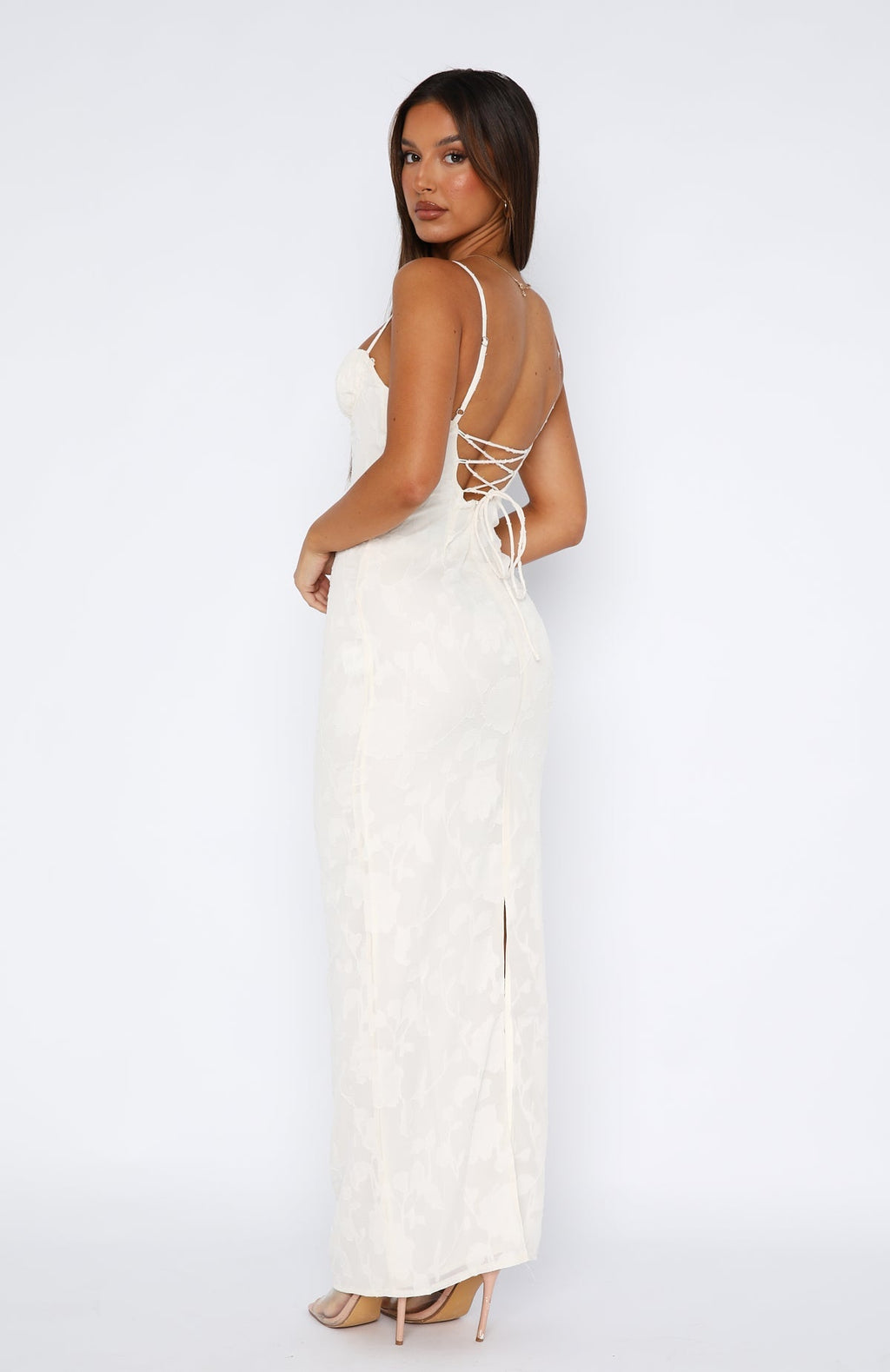 White Fox Poppy Dream Maxi Dress Cream