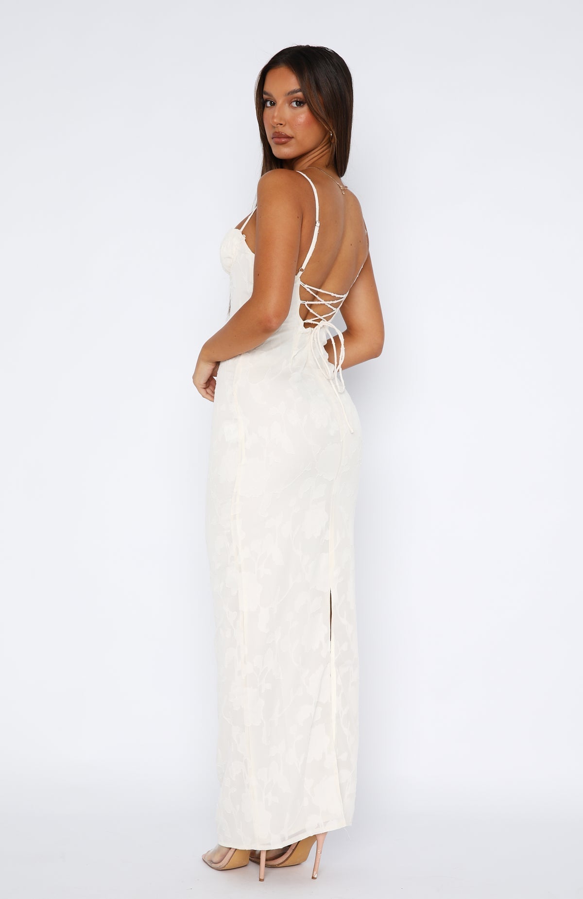 White Fox Poppy Dream Maxi Dress Cream