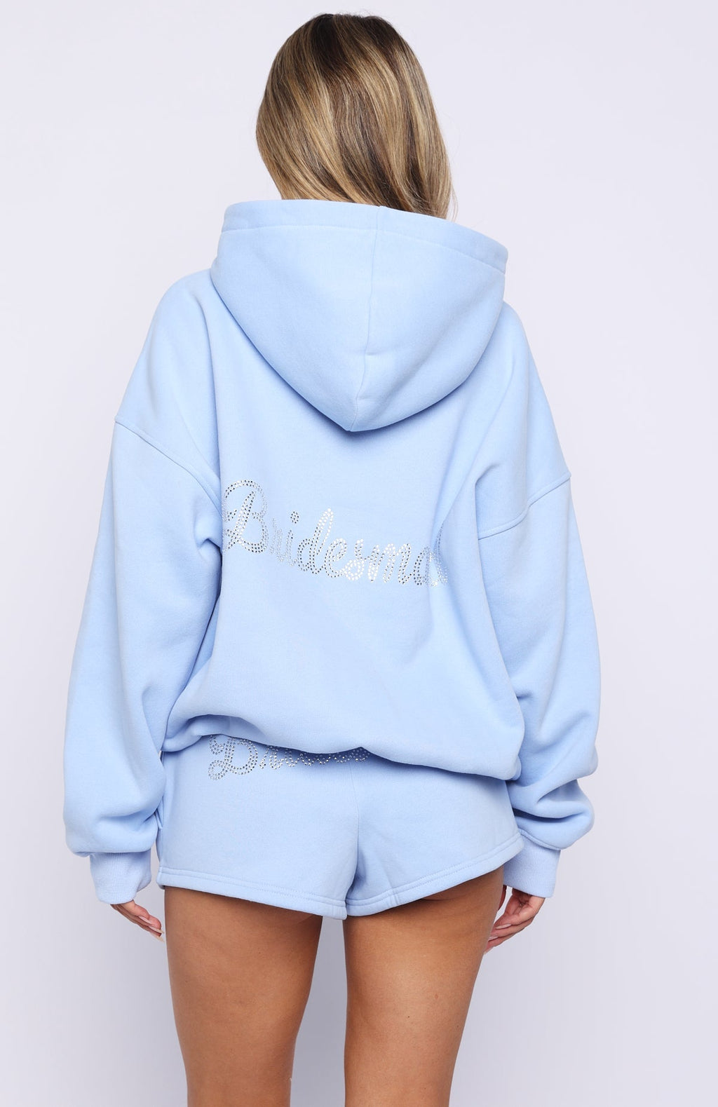 White Fox Bridal Party Lounge Shorts Light Blue