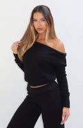 White Fox Please Be Mine Knit Sweater Black