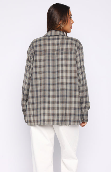 White Fox At First Light Button Up Shirt Blue/Grey Check