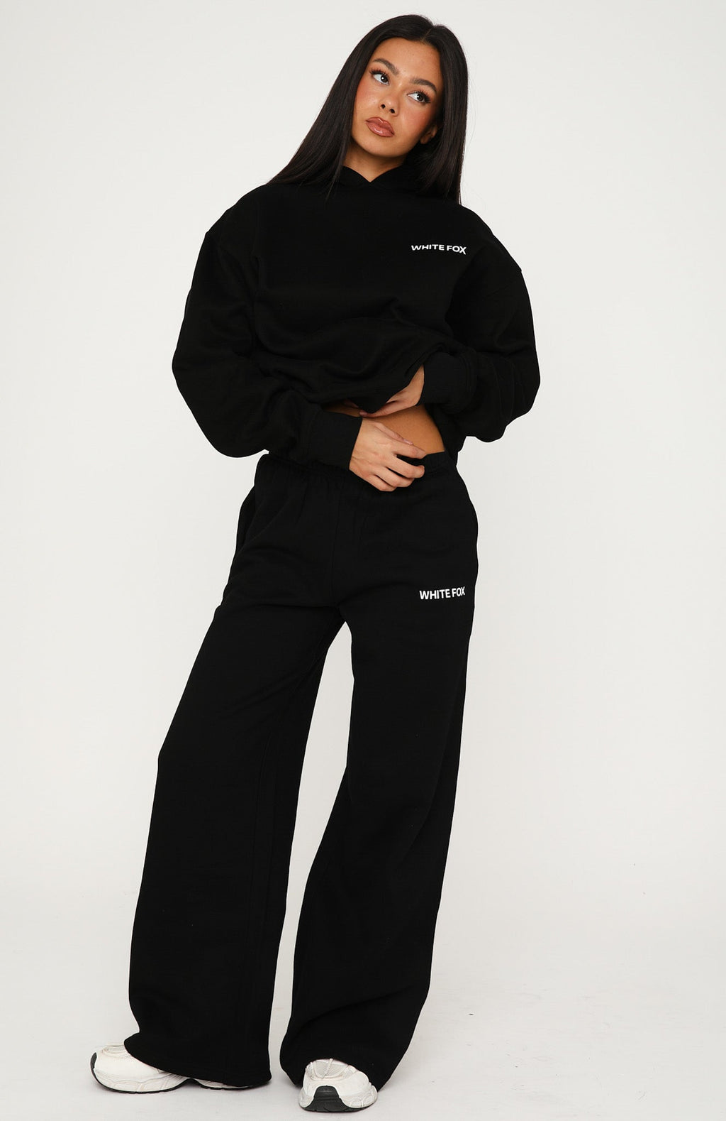 White Fox Core Classic Oversized Hoodie Black