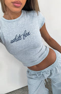 White Fox The Original Baby Tee Grey Marle