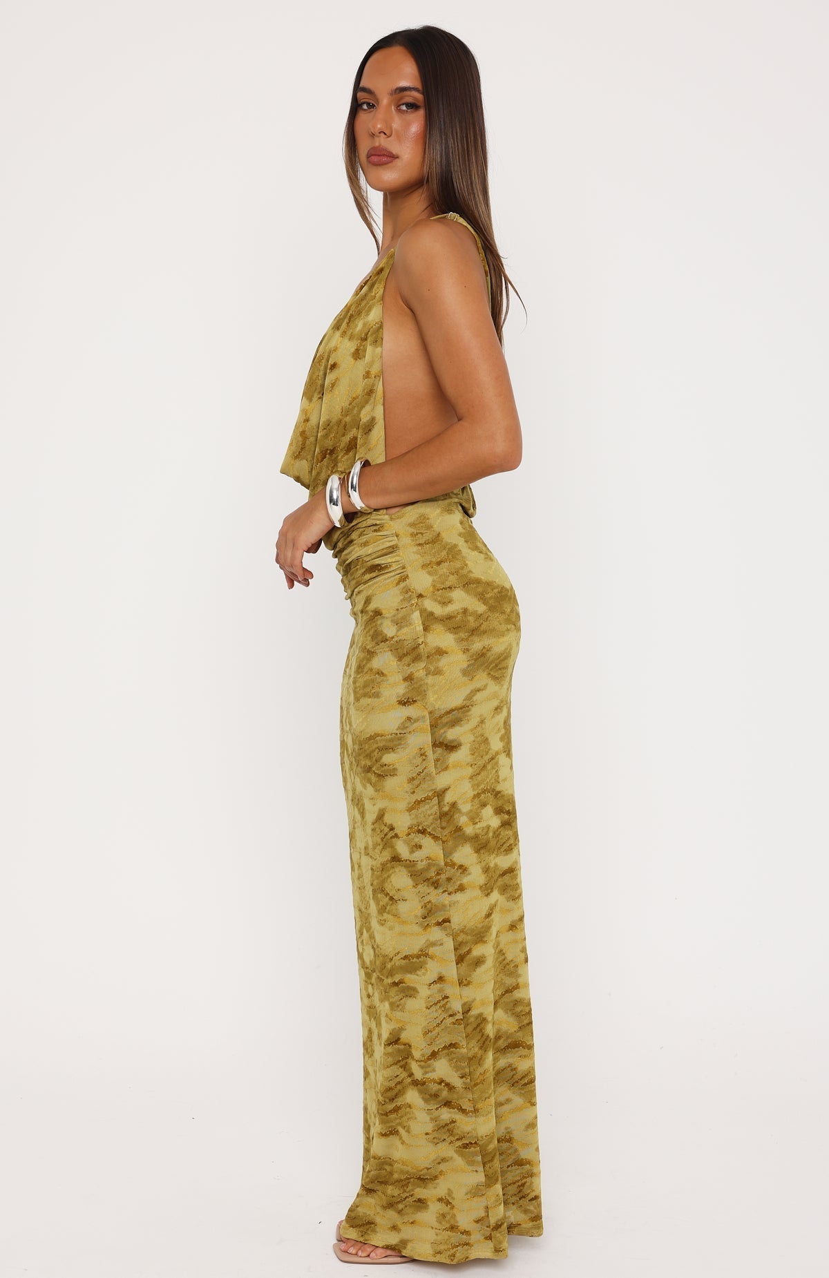 White Fox Soft Sin Maxi Dress Chartreuse