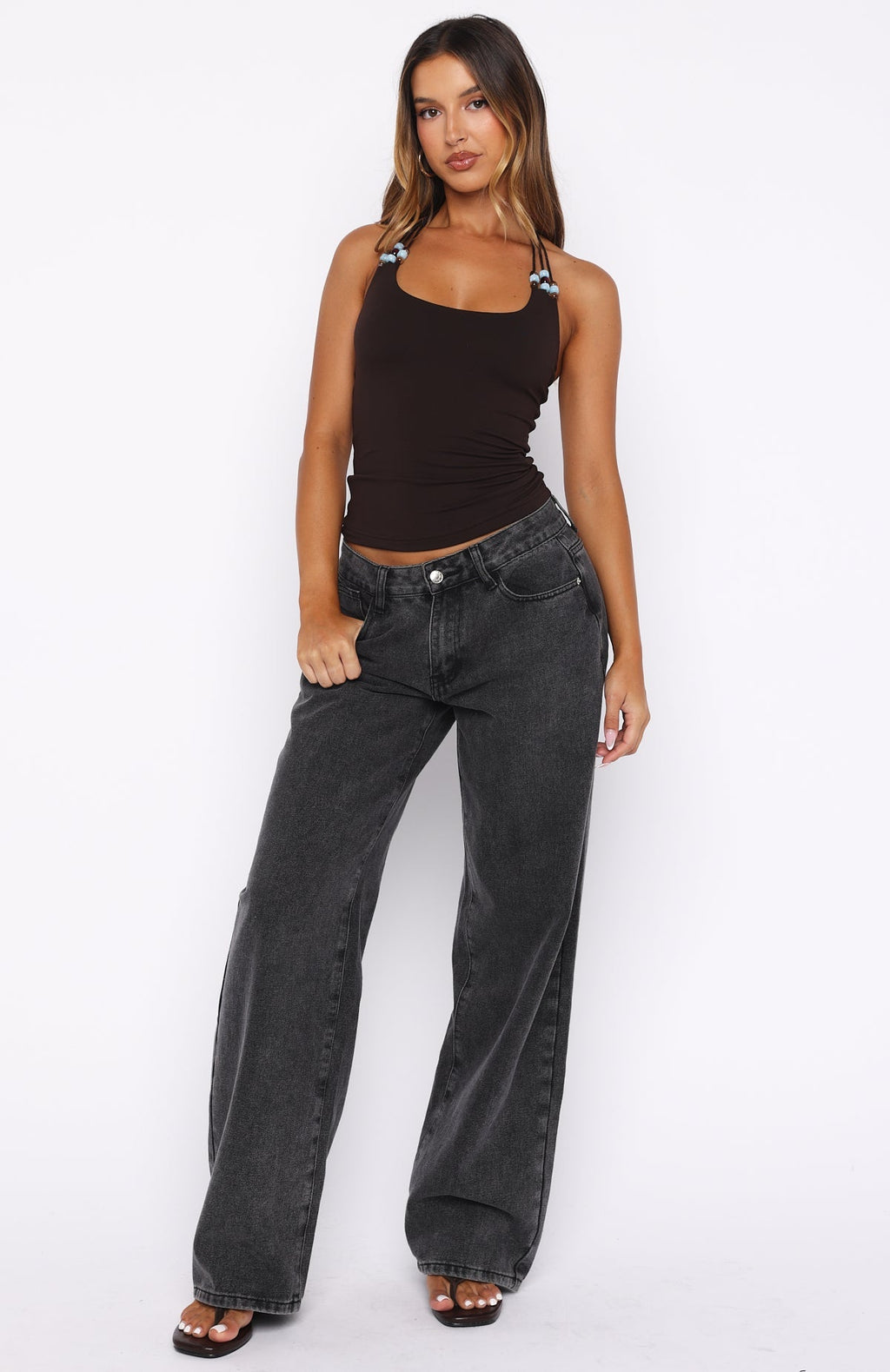 White Fox She's Got You Halter Top Chocolate