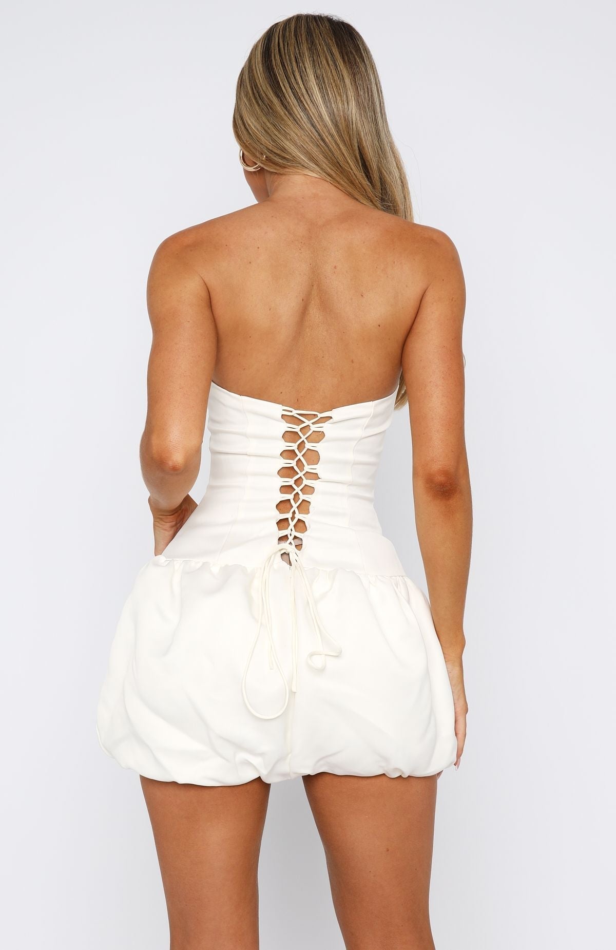 White Fox Sunshine Serenade Mini Dress Cream