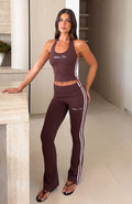 White Fox She Means Business Flare Pants Chocolate
