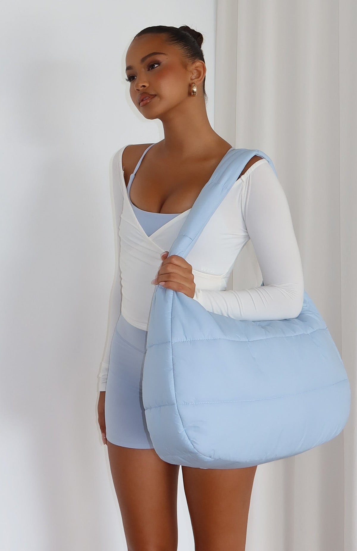 White Fox Mac Shoulder Bag Icy Blue