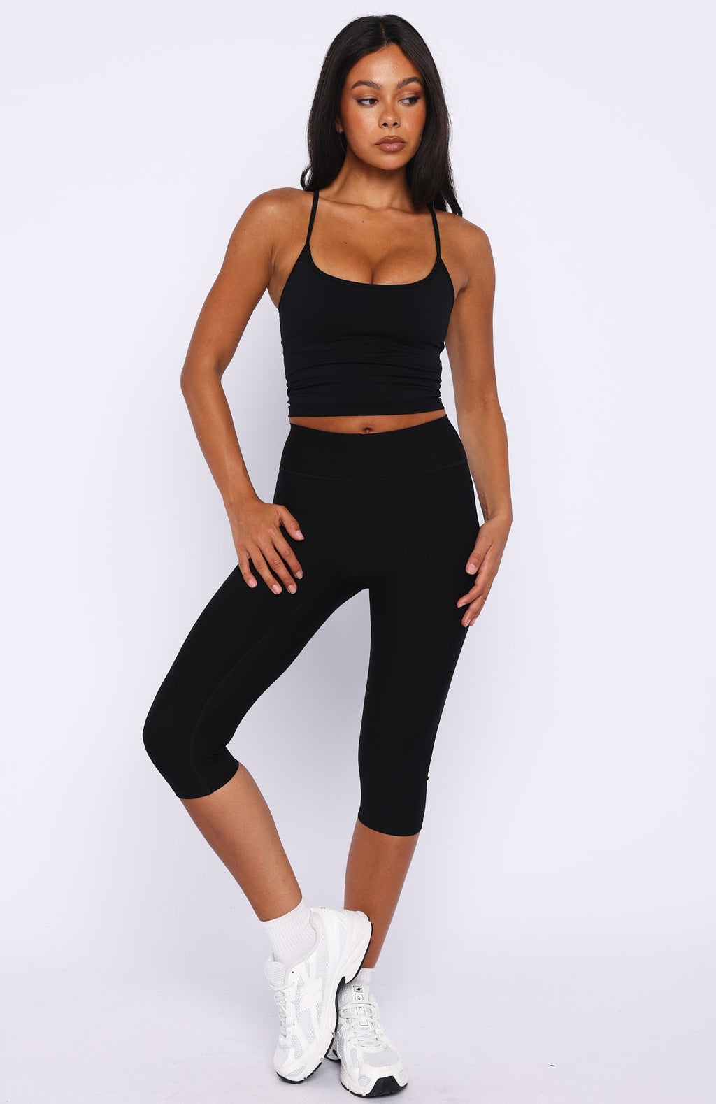 White Fox Champion Seamless Active Tank Black