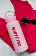 White Fox Staying Hydrated Drink Bottle 1L Pink/Red