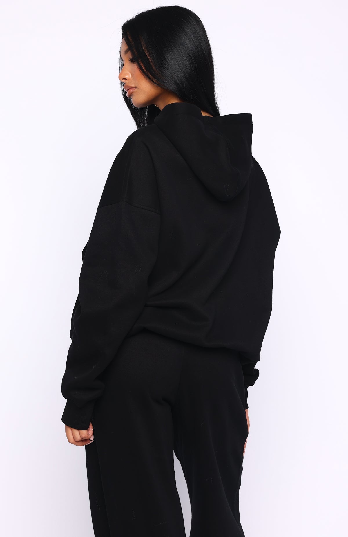White Fox Come A Long Way Oversized Hoodie Black