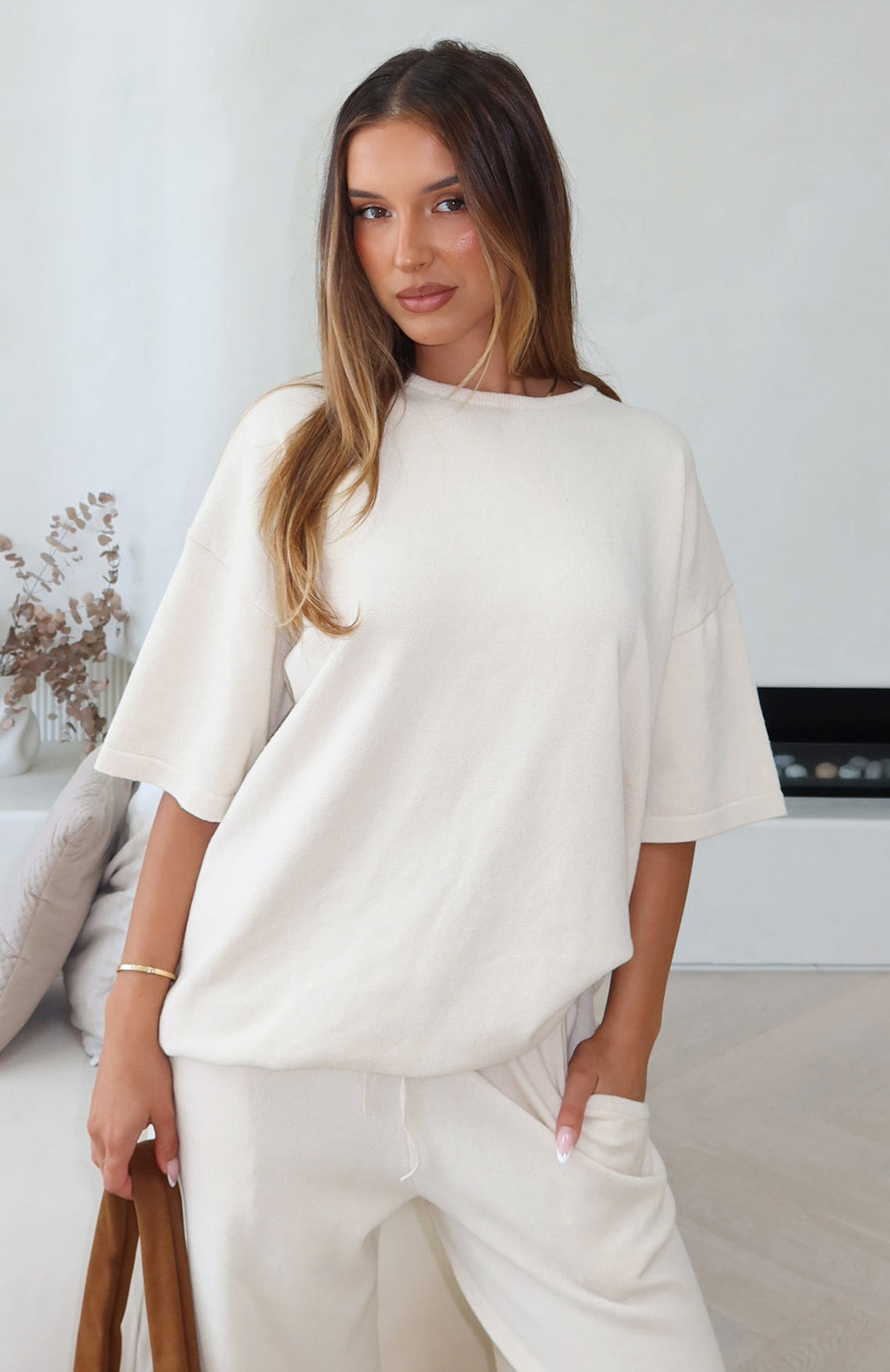 White Fox Rare Catch Knit Top Cream
