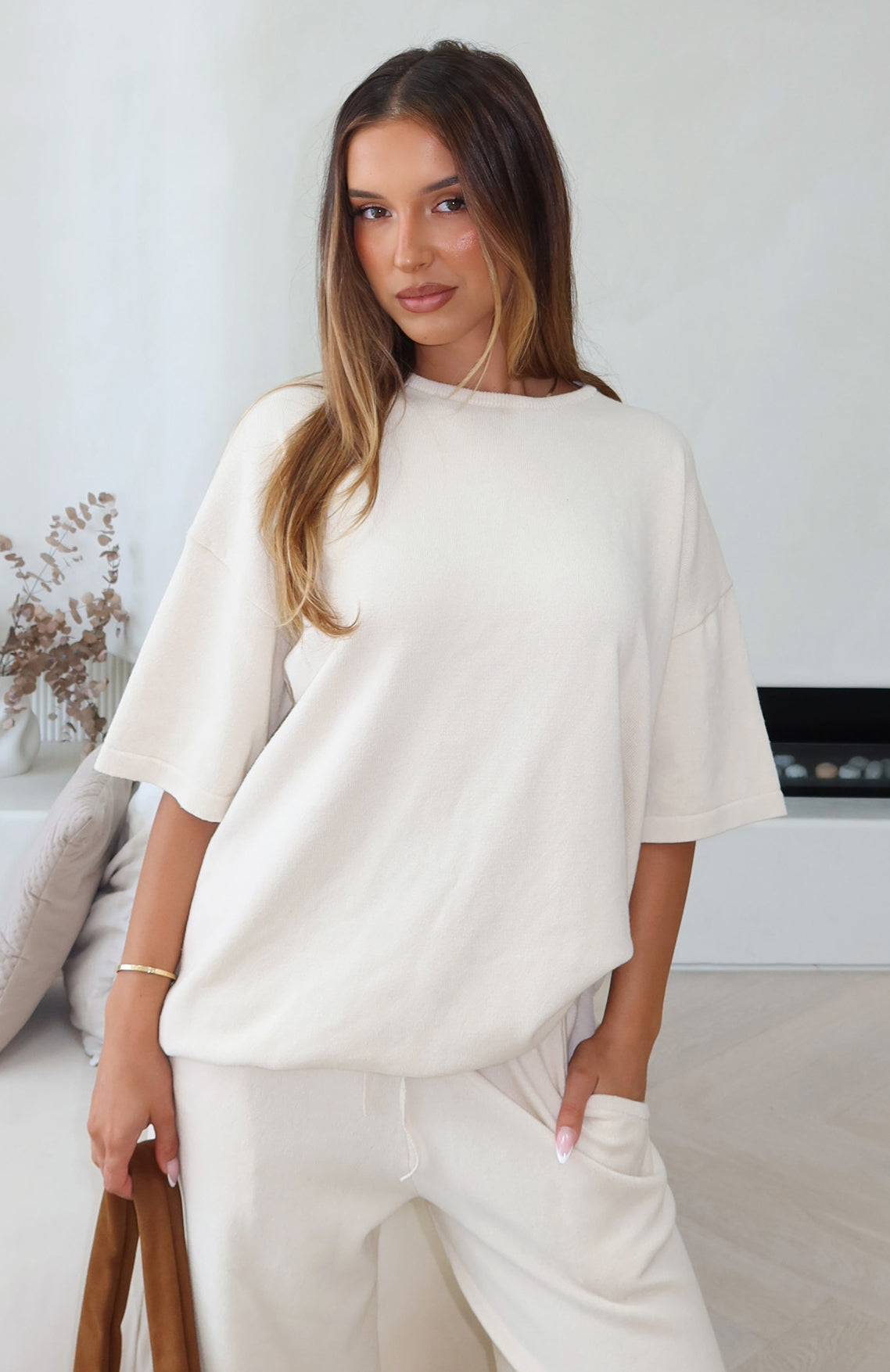 White Fox Rare Catch Knit Top Cream