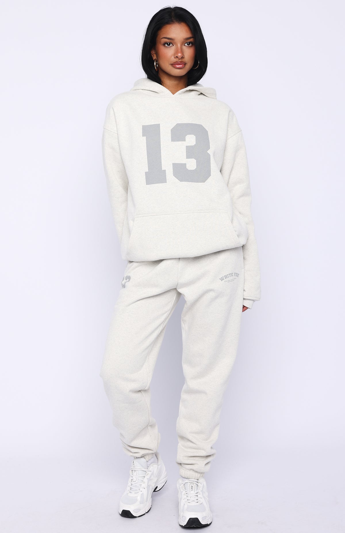 White Fox It's Your Chance Oversized Hoodie Grey Marle
