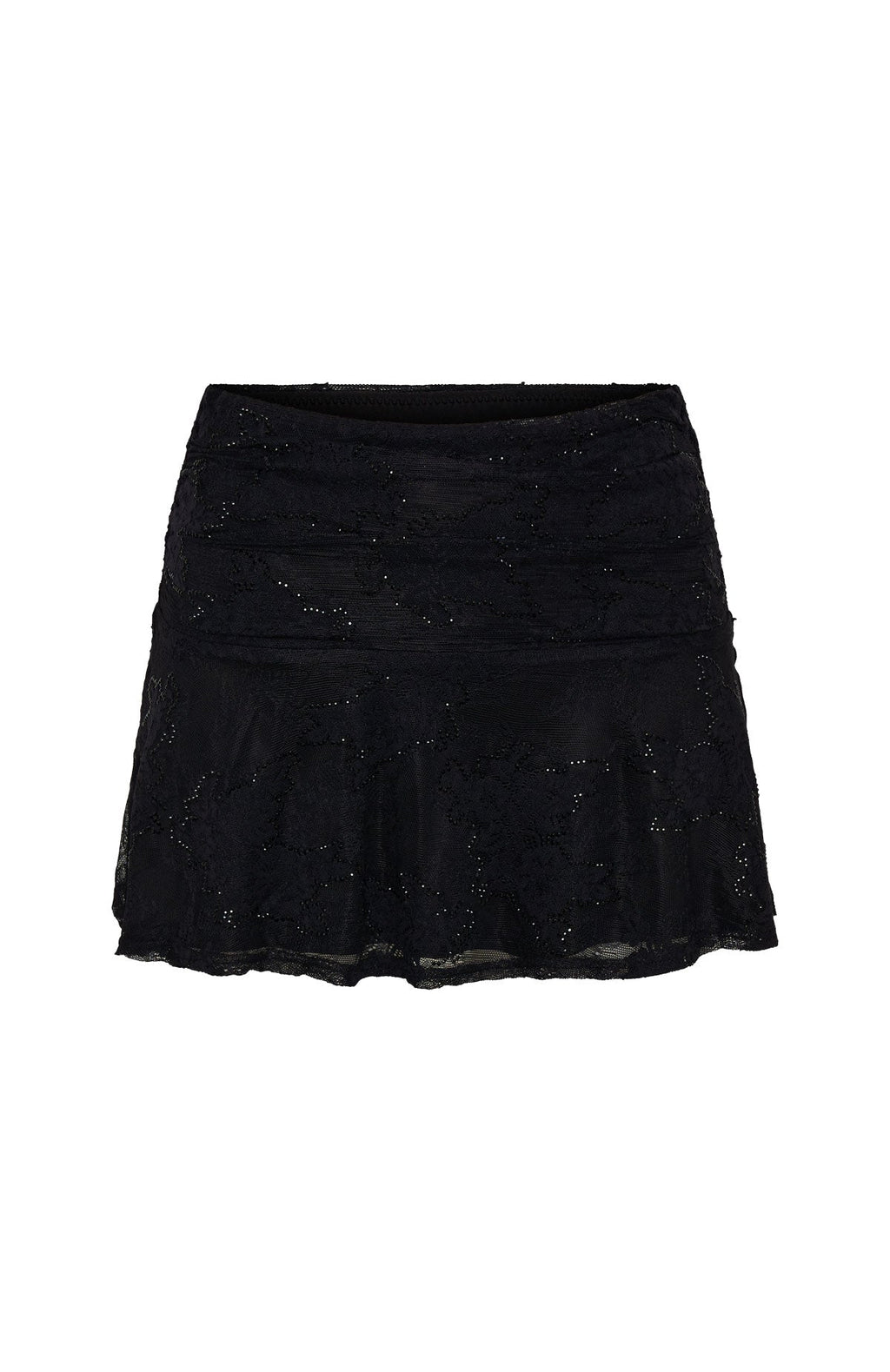 White Fox Be Our Guest Embellished Lace Mini Skirt Black