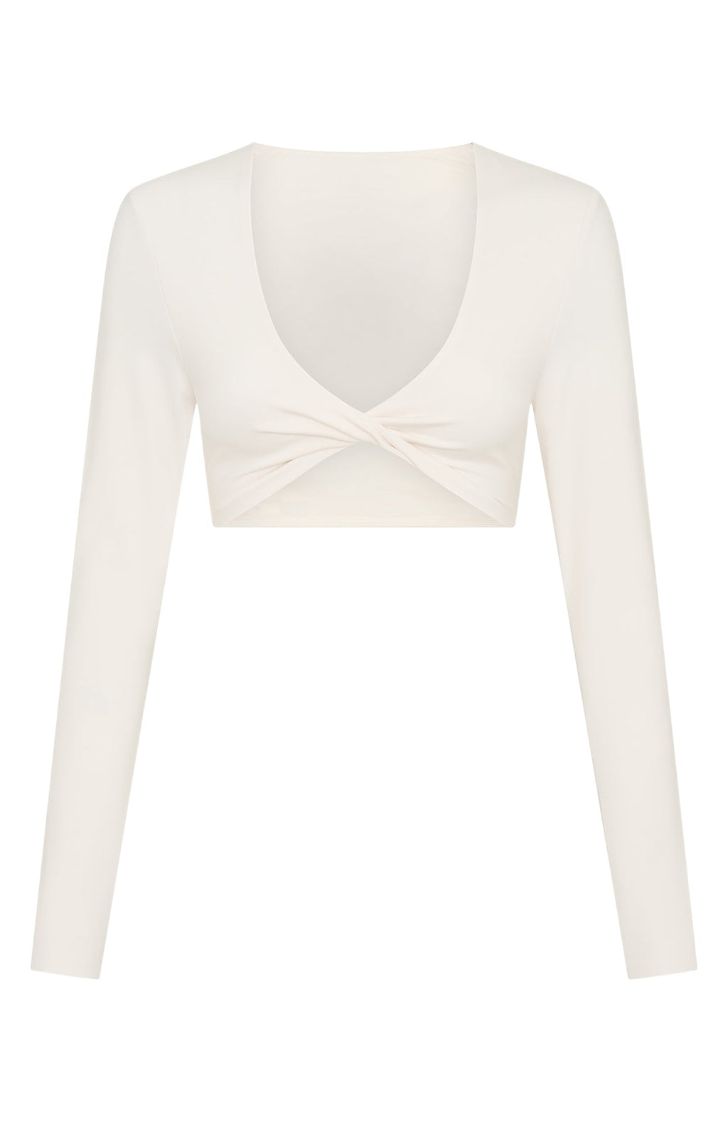 White Fox Over The Line Long Sleeve Crop Cream