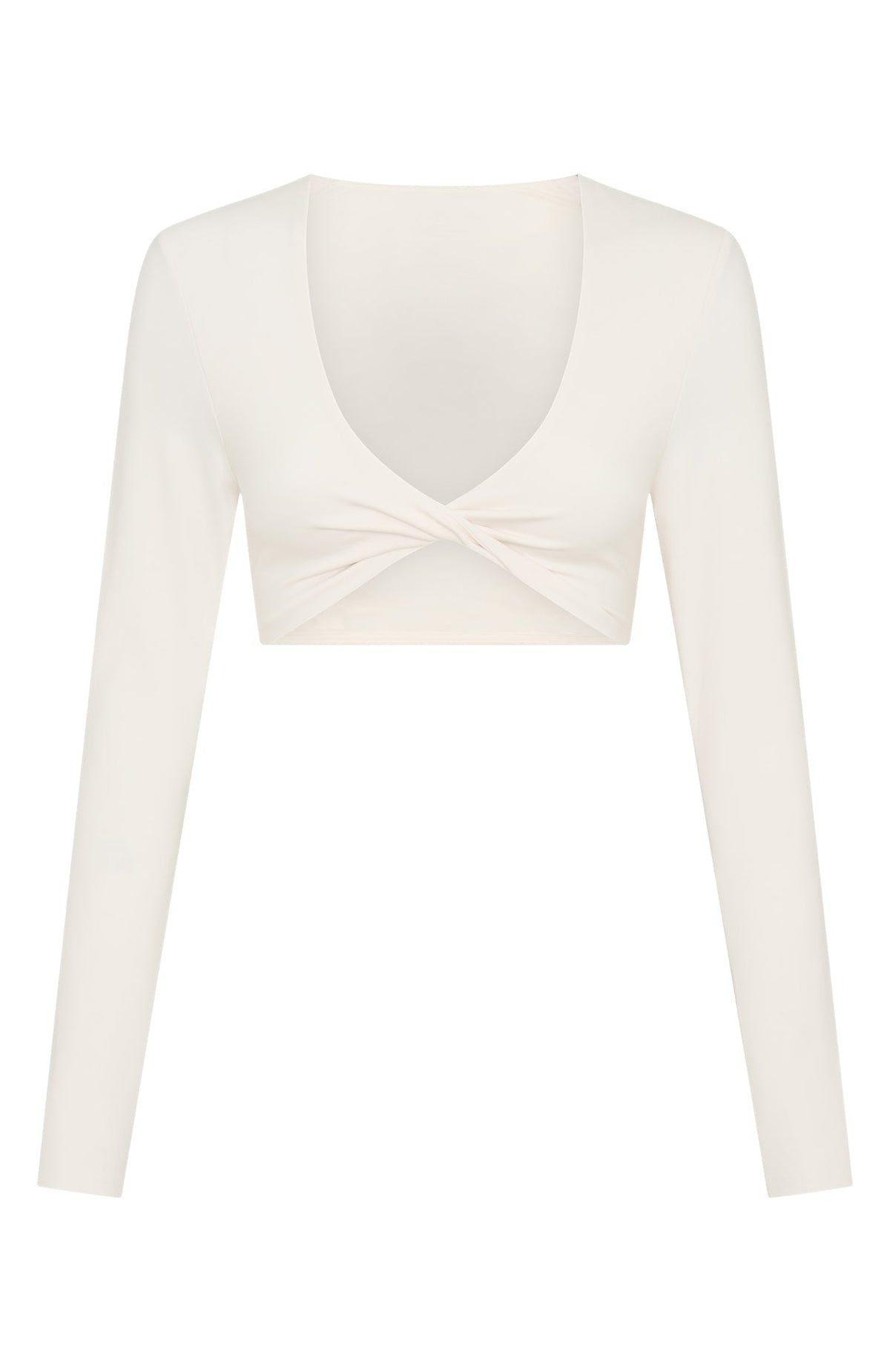 White Fox Over The Line Long Sleeve Crop Cream