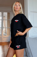 White Fox Club 14 Cassie Lounge Shorts Black