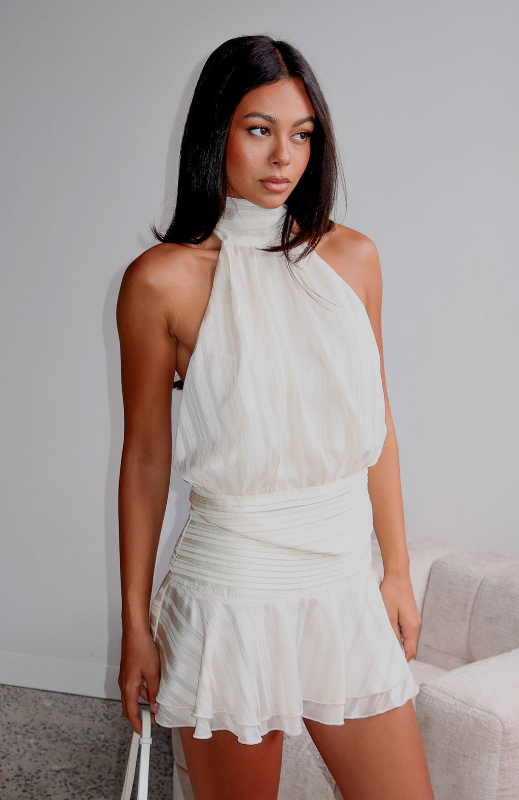 White Fox Brightened My Day Mini Skirt Cream