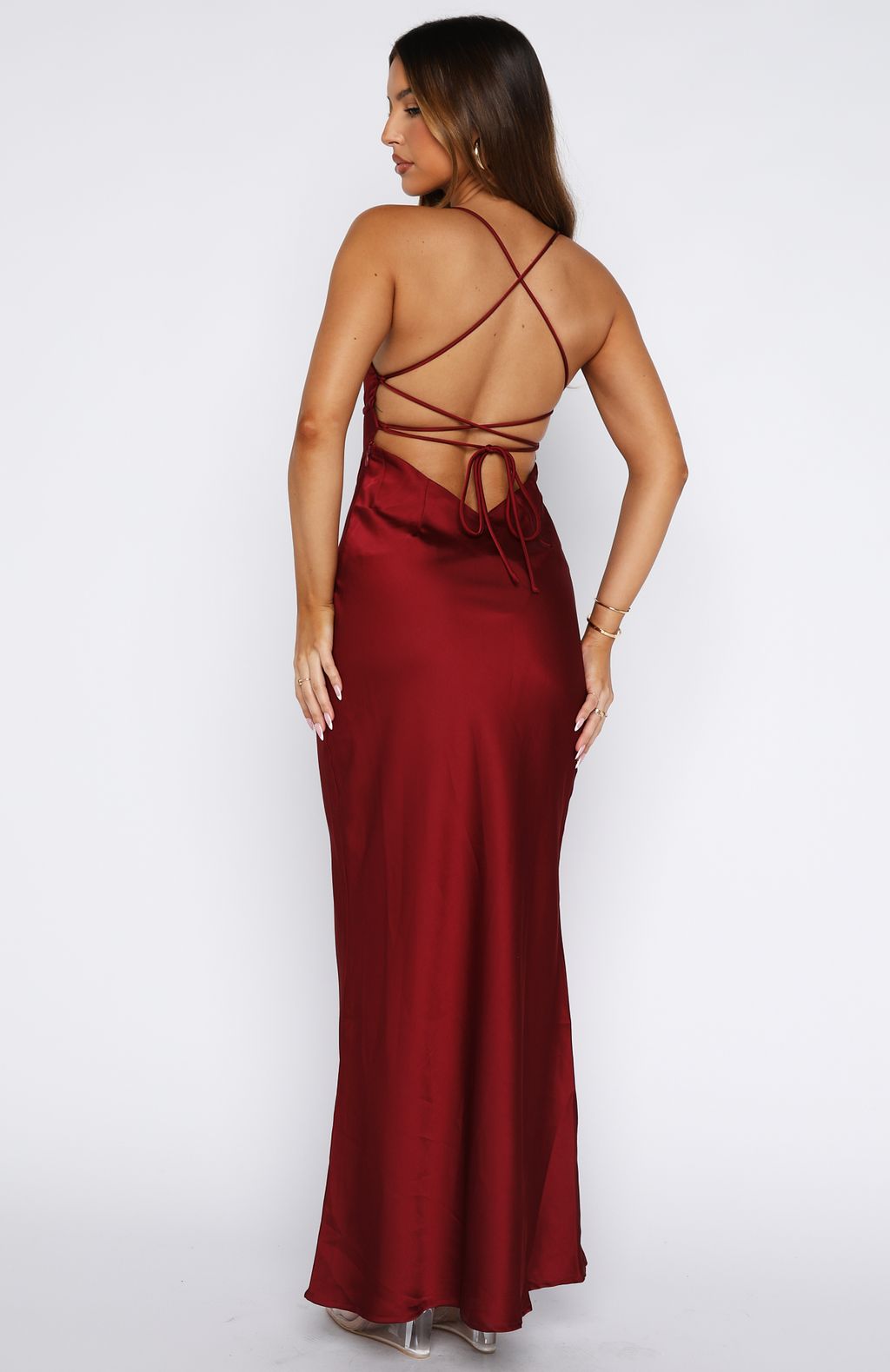 White Fox It's Not The Same Maxi Dress Burgundy