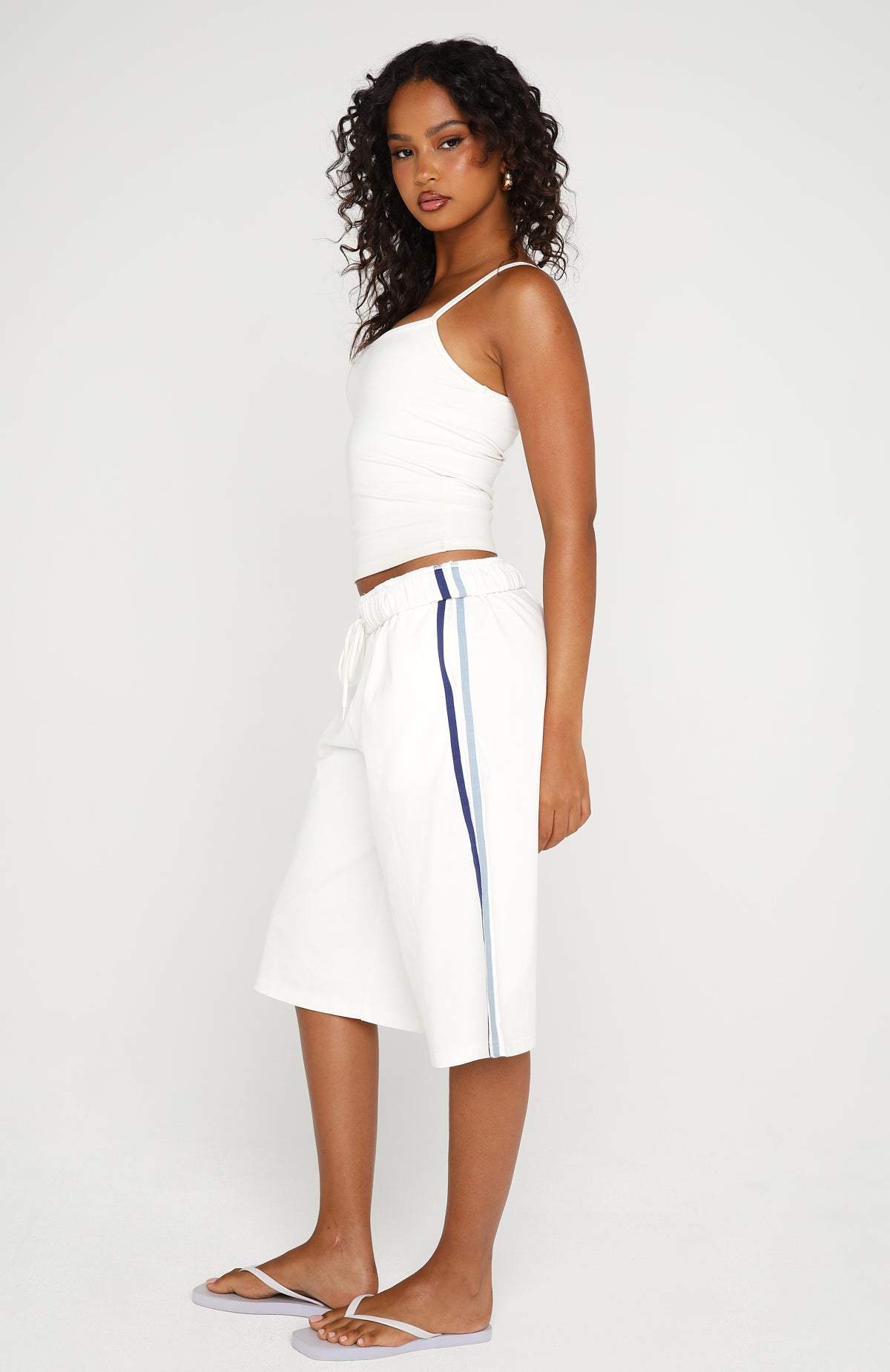 White Fox Call It Ours Relaxed Shorts White