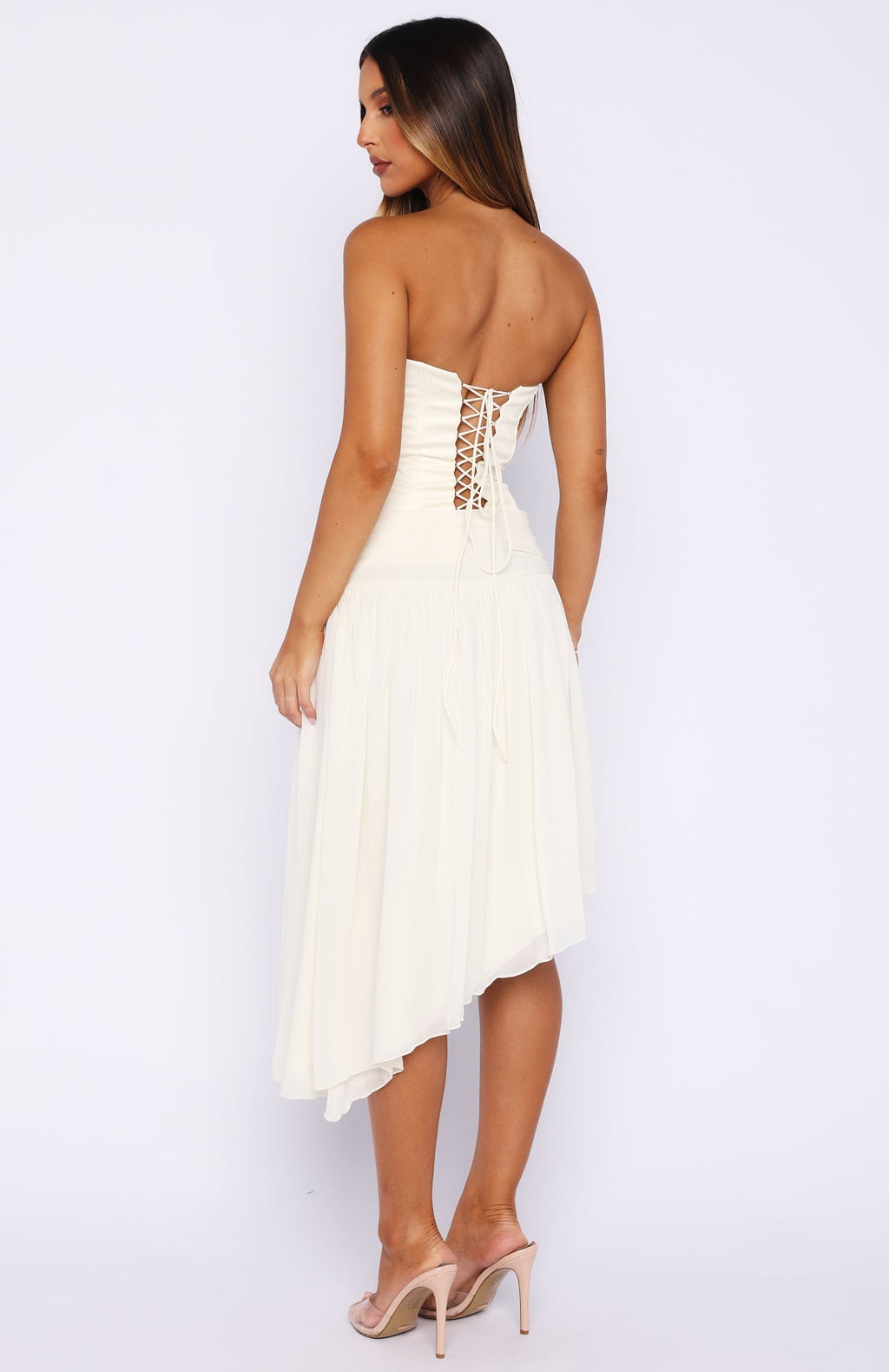 White Fox Forever Love Midi Skirt Off White