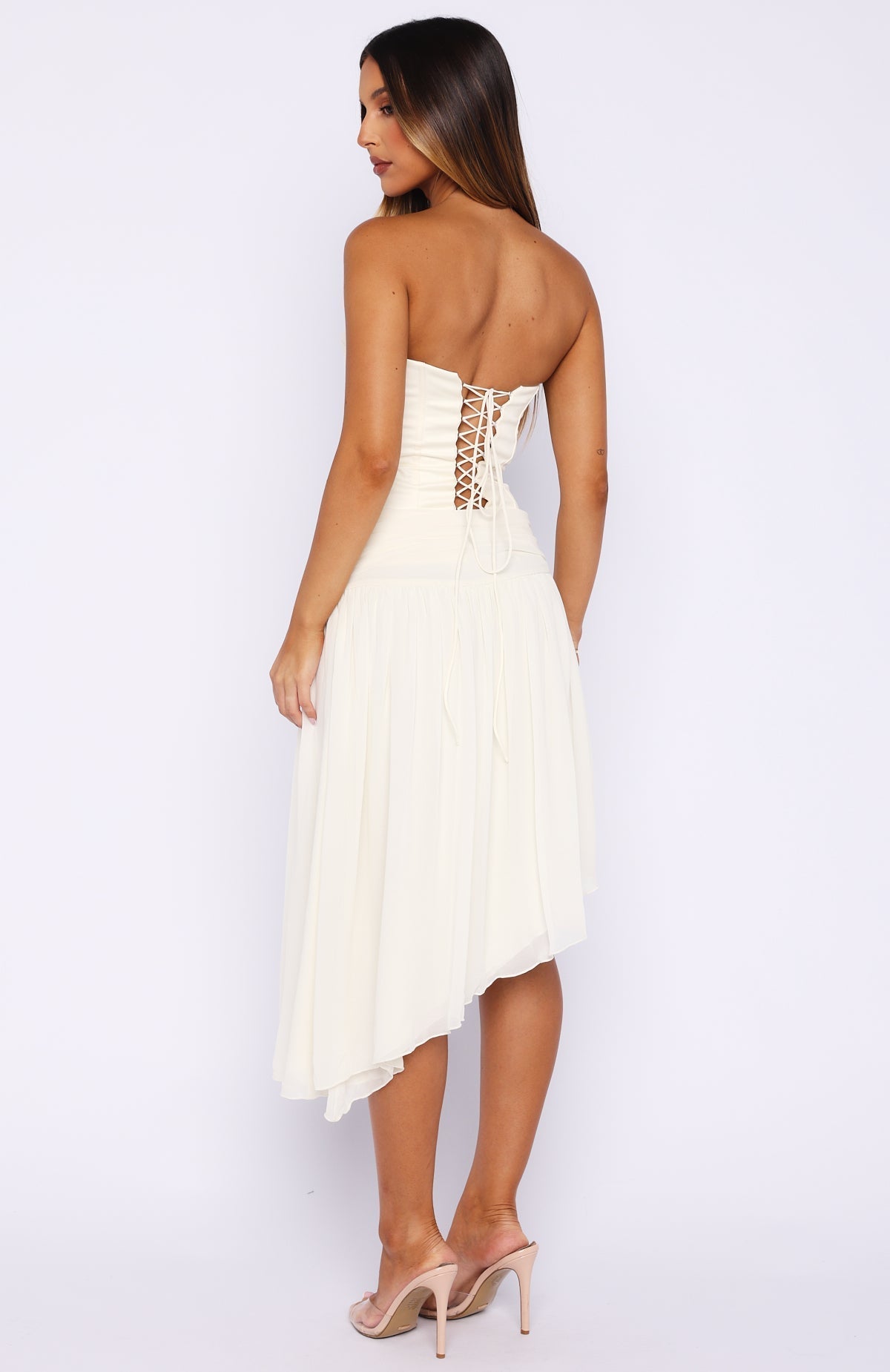 White Fox Forever Love Midi Skirt Off White