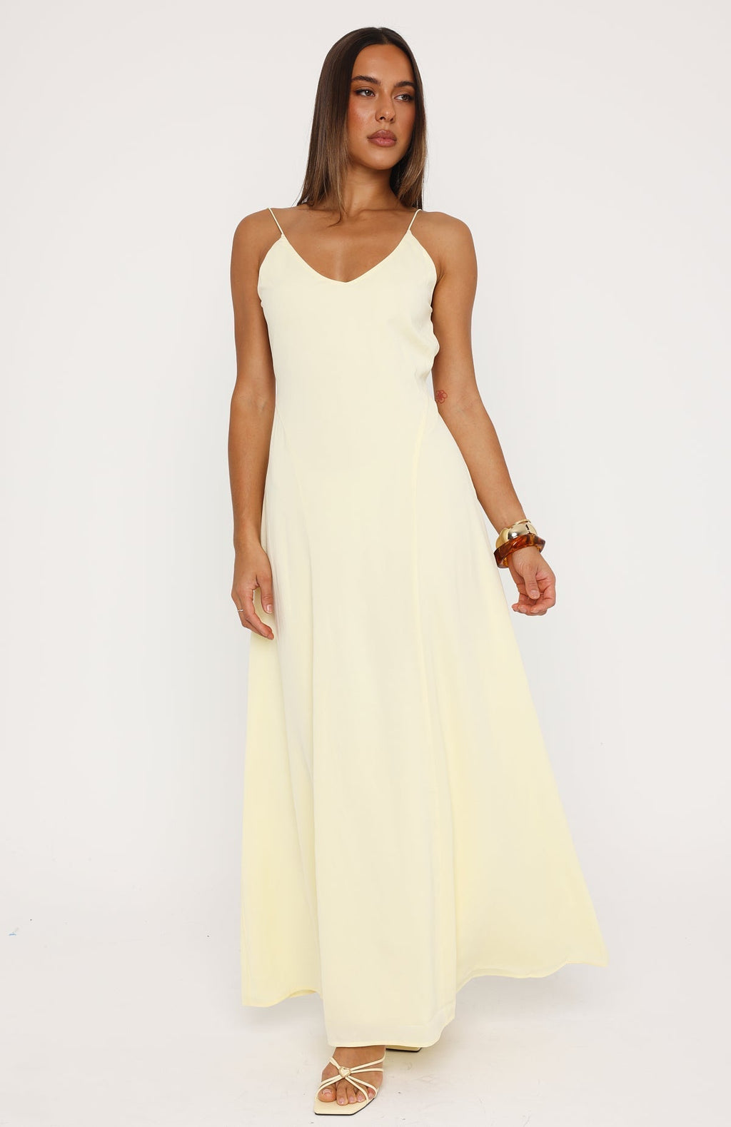 White Fox So Lovely Maxi Dress Lemon