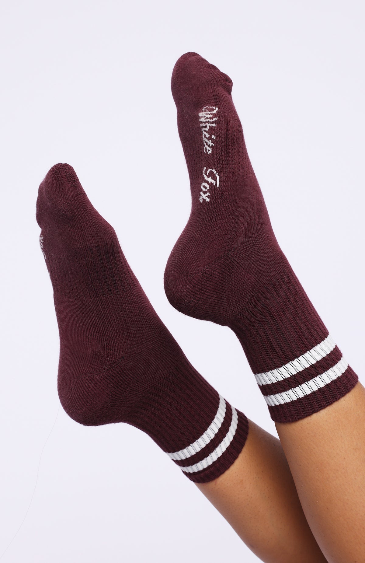 White Fox Grounded Socks Merlot/Cream