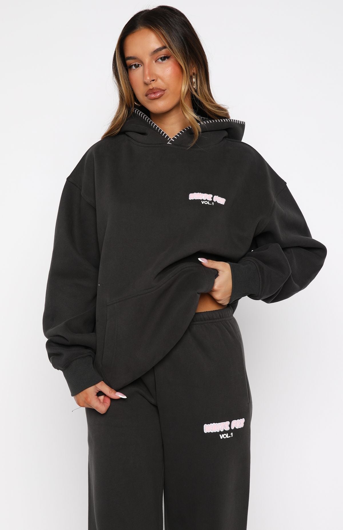 White Fox Vol. 1 Oversized Hoodie Charcoal