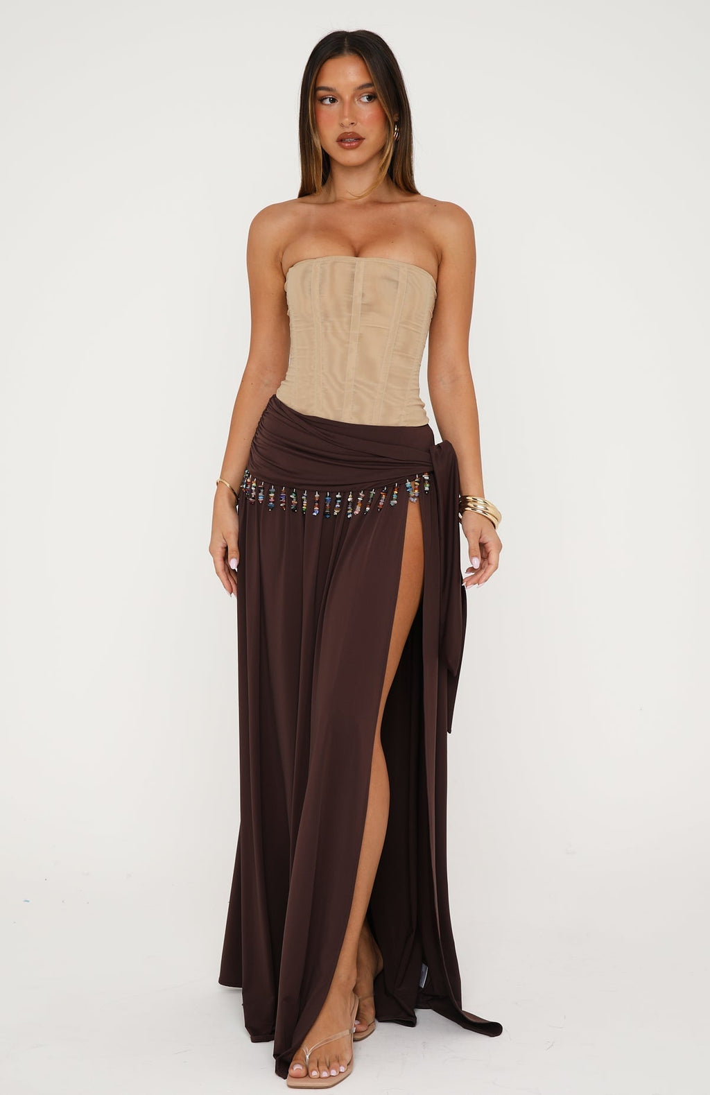 White Fox Girl's Weekend Maxi Skirt Chocolate