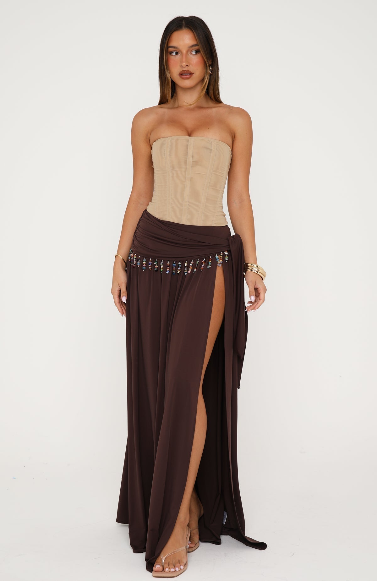 White Fox Girl's Weekend Maxi Skirt Chocolate