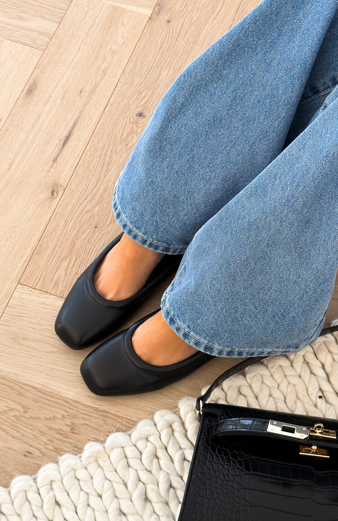 White Fox Lester Ballet Flats Black