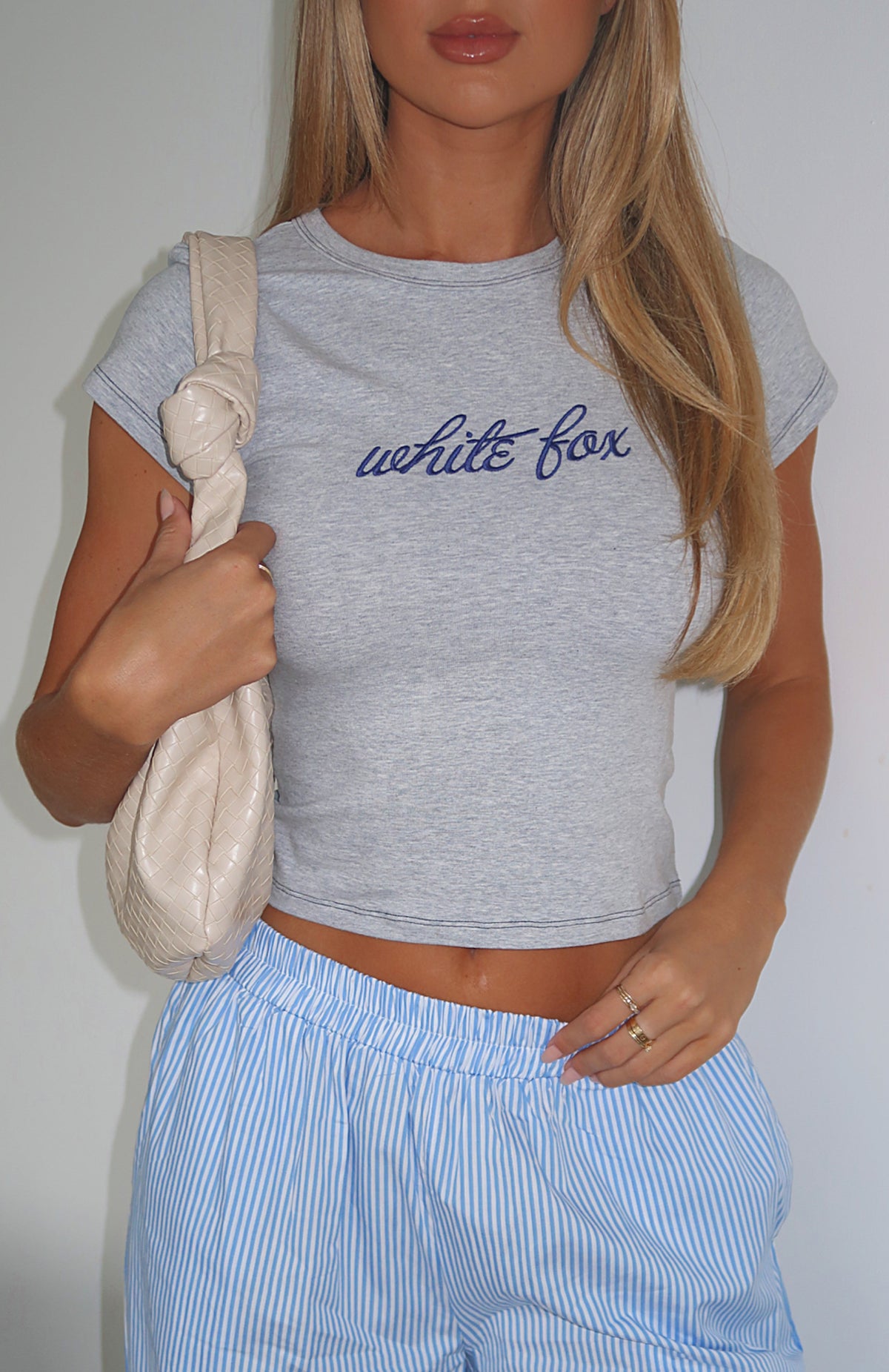 White Fox The Original Baby Tee Grey Marle