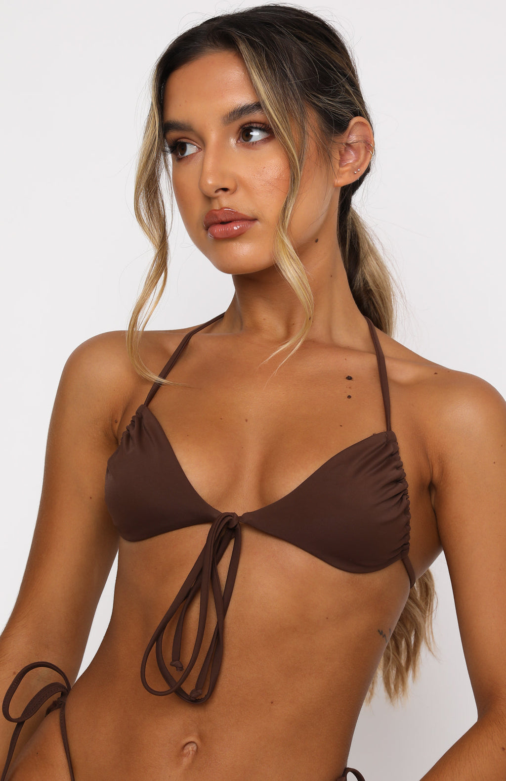 White Fox Golden Hour Bikini Top Chocolate