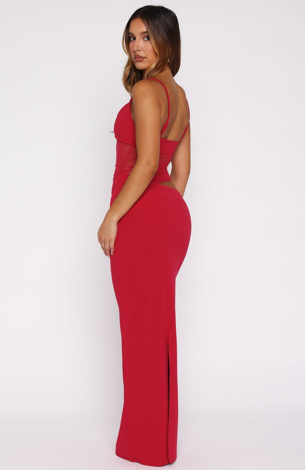 White Fox Call Me Up Maxi Dress Berry